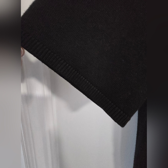 DKNY Black Short Sleeve Front Logo Knit Sweater Top Rayon Size L - Picture 5 of 8